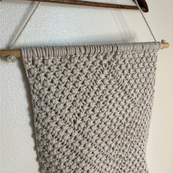 Boho Macrame Wall Hanging Decor Woven Cotton Tapestry Neutral Wall Art Handmade - Picture 7 of 9